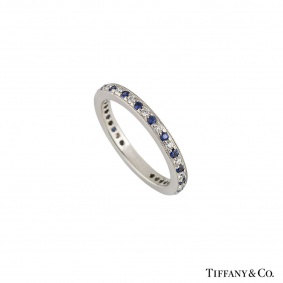 Tiffany & Co Diamond & Sapphire Legacy Ring in Platinum